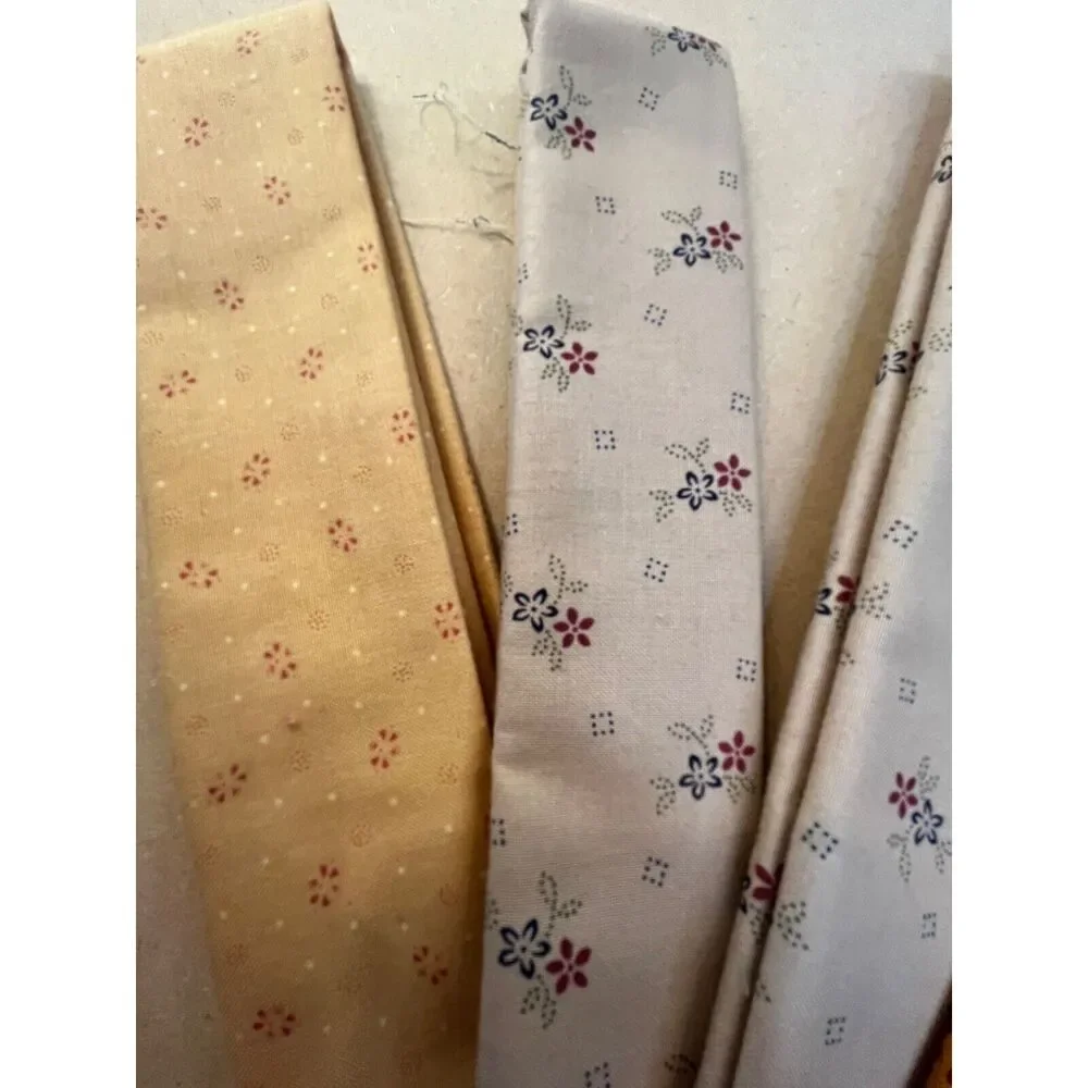 Fat Quarter 6 Piece Moda Fabric Floral Cream, Yellow and Brown Sewing  Quilting